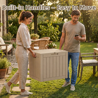 MINDYES 30 Gallon Resin Deck Box, Waterproof UV Resistant Outdoor Storage Box for Patio Garden, Beige MINDYES 30 Gallon Resin Deck Box, Waterproof UV Resistant Outdoor Storage Box for Patio Garden, Beige