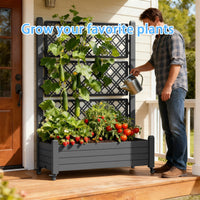 MINDYES Outdoor Raised Garden Bed With Trellis, Backyard Above Ground Large Garden Planter Boxes with Legs & Wheels 43.43*18.27*64.29 MINDYES Outdoor Raised Garden Bed With Trellis, Backyard Above Ground Large Garden Planter Boxes with Legs & Wheels 43.43*18.27*64.29