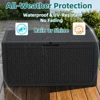 MINDYES 120 Gallon Diamond Deck Box, Geometric Texture Outdoor Storage for Patio Cushions, Pool Floats & Garden Tools, Black MINDYES 120 Gallon Diamond Deck Box, Geometric Texture Outdoor Storage for Patio Cushions, Pool Floats & Garden Tools, Black