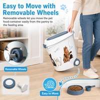 MINDYES 32 Lb Airtight Pet Food Storage Container, Dog & Cat Food Storage Bin with Scoop and Slow-Feeder Bowl MINDYES 32 Lb Airtight Pet Food Storage Container, Dog & Cat Food Storage Bin with Scoop and Slow-Feeder Bowl