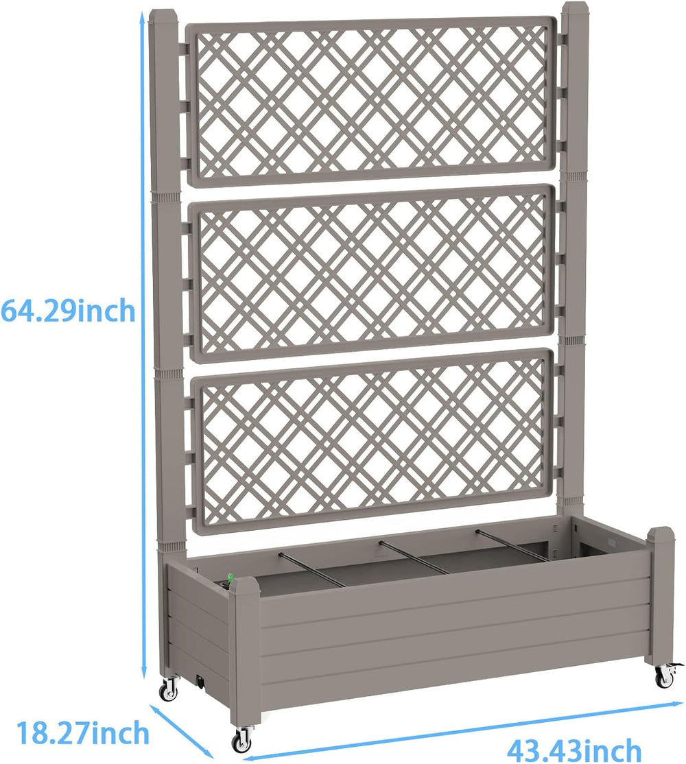 MINDYES Raised Garden Beds Outdoor Planter Box With Trellis MINDYES Raised Garden Beds Outdoor Planter Box With Trellis