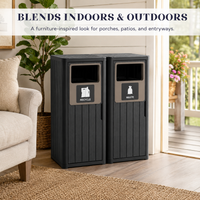 MINDYES 66 Gallon Large Outdoor Trash Bin, Waterproof Resin Garbage Can with Garbage Labels for Garden Backyard, Black MINDYES 66 Gallon Large Outdoor Trash Bin, Waterproof Resin Garbage Can with Garbage Labels for Garden Backyard, Black