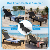 MINDYES Patio Chaise Lounge Chair, Outdoor Lounge Chair 5 Positions Pool Lounger, Black MINDYES Patio Chaise Lounge Chair, Outdoor Lounge Chair 5 Positions Pool Lounger, Black