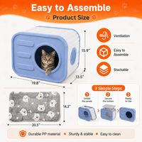 MINDYES Indoor Cat Bed with Cushion, Camera-Shaped Cat House for Cats Kittens & Puppies, Blue MINDYES Indoor Cat Bed with Cushion, Camera-Shaped Cat House for Cats Kittens & Puppies, Blue