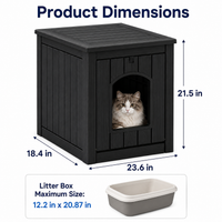 MINDYES 35Gal Cat House, Indoor Outdoor Weatherproof Cat Bed Stoarge Box for Garage & Courtyard, Black MINDYES 35Gal Cat House, Indoor Outdoor Weatherproof Cat Bed Stoarge Box for Garage & Courtyard, Black