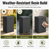 MINDYES 31 Gallon Outdoor Trash Bin with Lid & Drip Tray, Large Hideaway Garbage Can for Porch & Backyard, Black MINDYES 31 Gallon Outdoor Trash Bin with Lid & Drip Tray, Large Hideaway Garbage Can for Porch & Backyard, Black