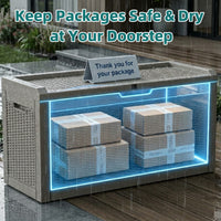 MINDYES 70 Gallon Resin Deck Box, Patio Cushions, Wicker Outdoor Storage Box Pool Toys & Garden Tools, Beige MINDYES 70 Gallon Resin Deck Box, Patio Cushions, Wicker Outdoor Storage Box Pool Toys & Garden Tools, Beige