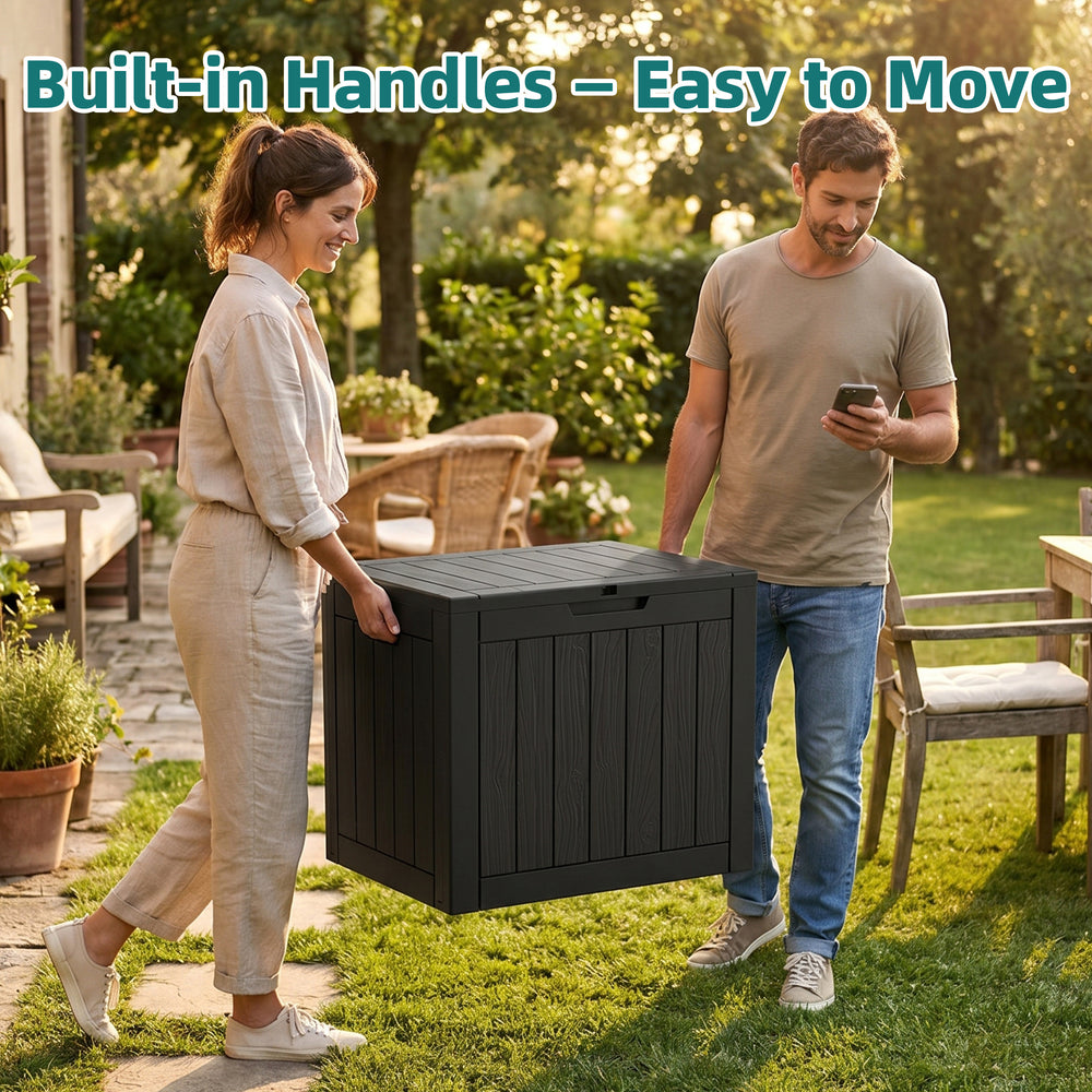 MINDYES 30 Gallon Deck Box, Outdoor Resin Storage Box, Waterproof Patio Lockable Outside Cushions, Black MINDYES 30 Gallon Deck Box, Outdoor Resin Storage Box, Waterproof Patio Lockable Outside Cushions, Black
