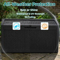 MINDYES 70 Gallon Wicker Deck Box, Outdoor Storage for Patio Cushions, Pool Toys & Garden Tools, Black MINDYES 70 Gallon Wicker Deck Box, Outdoor Storage for Patio Cushions, Pool Toys & Garden Tools, Black