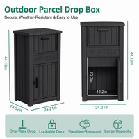 MINDYES Package Delivery Box for Porch with Lockable Secure Storage Compartment, Outdoor Storage Box for Patio Front Entryway, Black MINDYES Package Delivery Box for Porch with Lockable Secure Storage Compartment, Outdoor Storage Box for Patio Front Entryway, Black