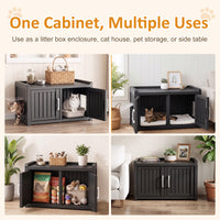 MINDYES Hidden Cat Litter Box Enclosure Furniture for Living Room Hallway, Black MINDYES Hidden Cat Litter Box Enclosure Furniture for Living Room Hallway, Black