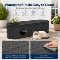 MINDYES Multifunctional Indoor Cat House, 4-In-1 Cat Bed for Shoe-Changing Stool, Bench and Storage Cabinet, Black MINDYES Multifunctional Indoor Cat House, 4-In-1 Cat Bed for Shoe-Changing Stool, Bench and Storage Cabinet, Black