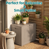 MINDYES 30 Gallon Resin Deck Box, Waterproof UV Resistant Outdoor Storage Box for Patio Garden, Beige MINDYES 30 Gallon Resin Deck Box, Waterproof UV Resistant Outdoor Storage Box for Patio Garden, Beige