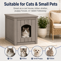 MINDYES Outdoor Cat House, Weatherproof 35Gal Pet Shelter for All Small Pets, Light Brown MINDYES Outdoor Cat House, Weatherproof 35Gal Pet Shelter for All Small Pets, Light Brown
