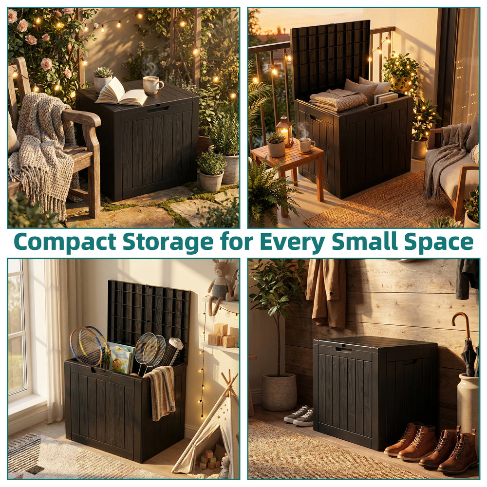 MINDYES 30 Gallon Deck Box, Outdoor Resin Storage Box, Waterproof Patio Lockable Outside Cushions, Black MINDYES 30 Gallon Deck Box, Outdoor Resin Storage Box, Waterproof Patio Lockable Outside Cushions, Black