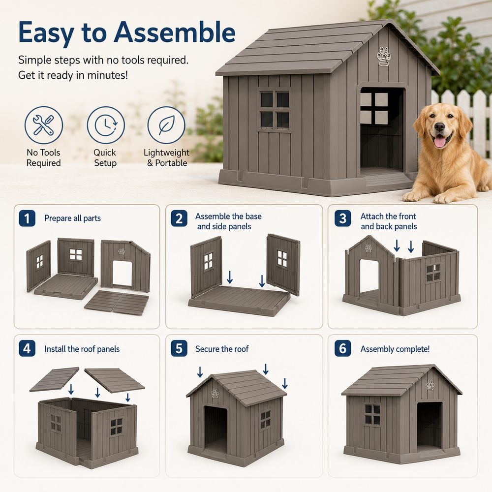 MINDYES Large Outdoor Dog House, 41 MINDYES Large Outdoor Dog House, 41