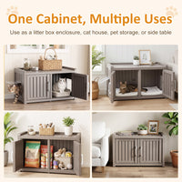 MINDYES Cat Litter Box Furniture, Dual-Door Cat Cabinet for Bedroom Hallway & Courtyard, Light Brown MINDYES Cat Litter Box Furniture, Dual-Door Cat Cabinet for Bedroom Hallway & Courtyard, Light Brown