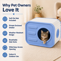 MINDYES Indoor Cat Bed with Cushion, Camera-Shaped Cat House for Cats Kittens & Puppies, Blue MINDYES Indoor Cat Bed with Cushion, Camera-Shaped Cat House for Cats Kittens & Puppies, Blue