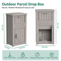 MINDYES Package Delivery Box with Lockable Secure, Outdoor Box for Porches Patios Curbside, Beige