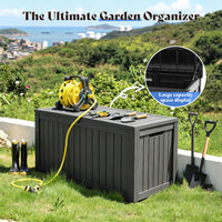 MINDYES 180 Gallon Deck Box, Jumbo Outdoor Storage for Patio Furniture Cushions, Pool Equipment, Outdoor Tools & More, Black