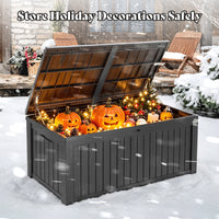 MINDYES 180 Gallon Deck Box, Jumbo Outdoor Storage for Patio Furniture Cushions, Pool Equipment, Outdoor Tools & More, Black