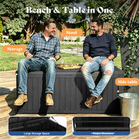 MINDYES 180 Gallon Deck Box, Jumbo Outdoor Storage for Patio Furniture Cushions, Pool Equipment, Outdoor Tools & More, Black