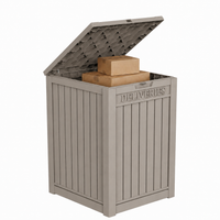 MINDYES Package Delivery Box, 55 Gallon Resin Mailbox With Lockable, Outdoor Drop Boxes for Front Entryway, Beige
