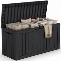 MINDYES 80 Gallon Deck Box, Extra Large Outdoor Storage for Patio Cushions, Holiday Decor & Garden Tools, Black