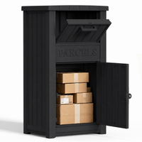 MINDYES Package Delivery Box for Porch with Lockable Secure Storage Compartment, Outdoor Storage Box for Patio Front Entryway, Black