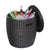 MINDYES Outdoor Patio Furniture and Cool Bar Table Cocktail Side Table with 10 Gallon Ice Cooler Bucket Cooler, Black
