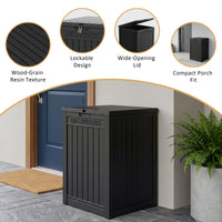 MINDYES 55 Gallon Package Delivery Box, Outdoor Resin Mailbox for Packages Storage With Lockable, Drop Boxes for Patio Front Entryway, Black