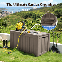 MINDYES 180 Gallon Large Deck Box, Outdoor Storage Box for Pool Equipment & Garden Tools, Beige