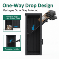 MINDYES Package Delivery Box for Porch with Lockable Secure Storage Compartment, Outdoor Storage Box for Patio Front Entryway, Black