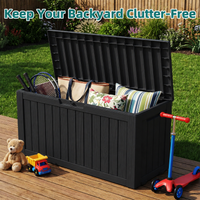 MINDYES 80 Gallon Deck Box, Extra Large Outdoor Storage for Patio Cushions, Holiday Decor & Garden Tools, Black