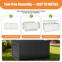MINDYES 260 Gallon Deck Box, Large Outdoor Storage for Patio Furniture Cushions, Pool Equipment & Seasonal Decor, Black