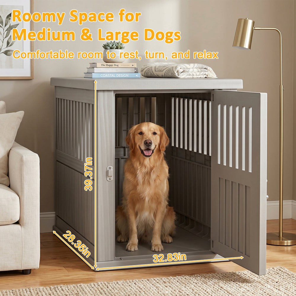 MINDYES Dog Cage Indoor Large Dog Shelter with Locking, Resin 40