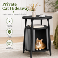 MINDYES Multifunctional Furniture Cat Bed for Coffee Table, Stool, or Cat House, Home Decor for Living Room, Black