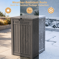 MINDYES Package Delivery Box, 55 Gallon Resin Mailbox With Lockable, Outdoor Drop Boxes for Front Entryway, Beige