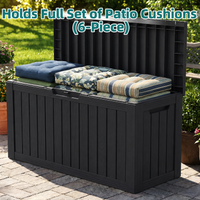 MINDYES 90 Gallon Deck Box, Large Capacity Outdoor Storage for Patio Furniture Cushions, Pool Floats & Party Supplies, Black