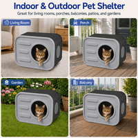 MINDYES Cat Bed for Indoor Outdoor, Home Decor Camera-Shaped Cat House with Cushion for All Cats, Gray