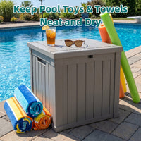 MINDYES 60 Gallon Outdoor Deck Box, Storage Box for Patio Cushions, Pool Floats & Garden Tools for Backyard, Beige