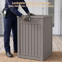 MINDYES Package Delivery Box, 55 Gallon Resin Mailbox With Lockable, Outdoor Drop Boxes for Front Entryway, Beige