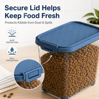 MINDYES 35 Lb Airtight Pet Food Storage Container, Dog & Cat Food Storage Bin with Wheels, Scoop, Slow-Feeder Bowl