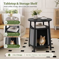 MINDYES Multifunctional Furniture Cat Bed for Coffee Table, Stool, or Cat House, Home Decor for Living Room, Black