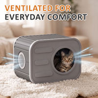 MINDYES  Indoor Cat Bed, Camera-Shaped Cat House Weatherproof Feral Pet Shelter for Cats Kittens & Puppies, Gray