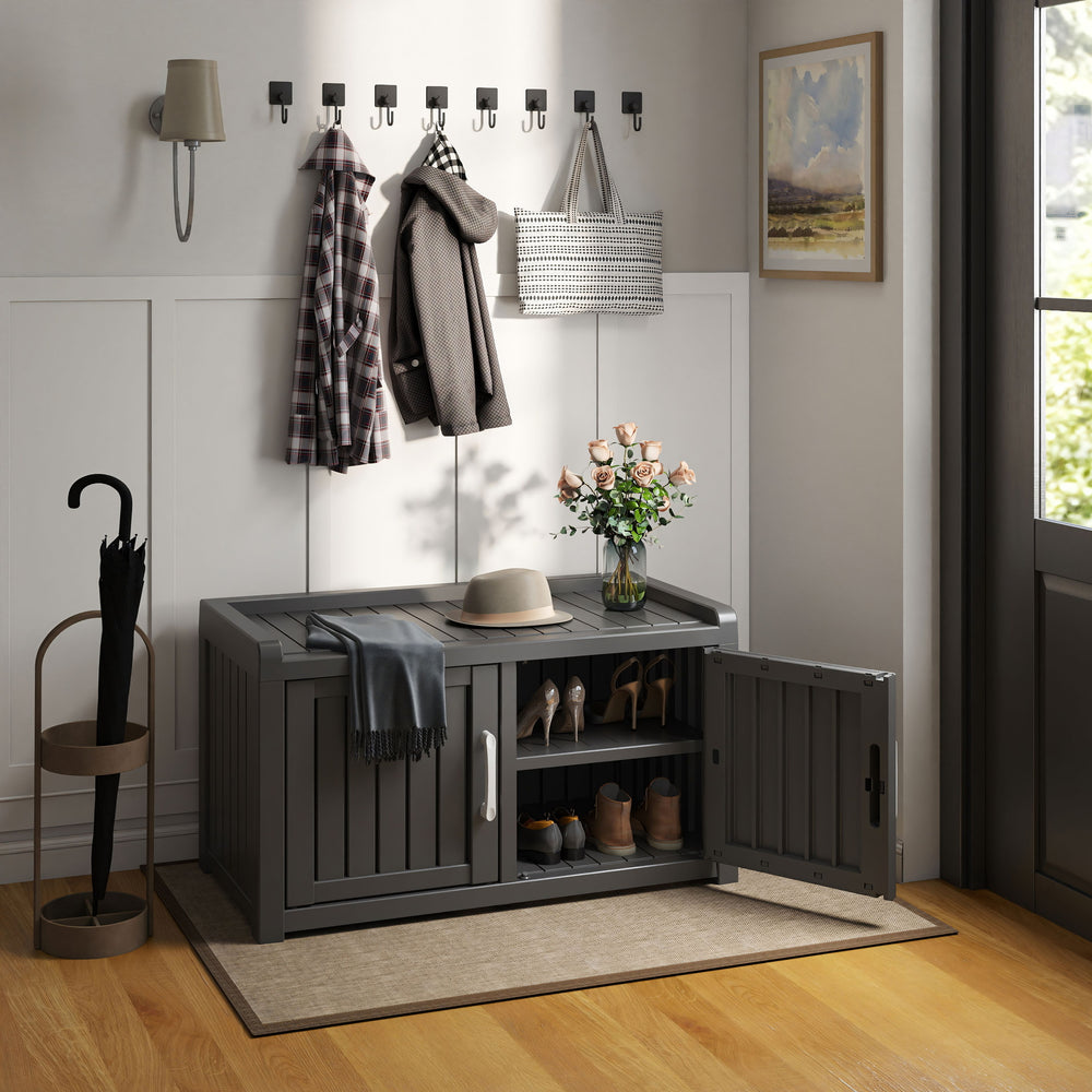 Shoe Cabinet ,Storage Bench Indoor Outdoor with Adjustable Shelves,Shoes Organizer for Entryway Bedroom,Hallway,Living Room