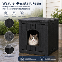 MINDYES 35Gal Cat House, Indoor Outdoor Weatherproof Cat Bed Stoarge Box for Garage & Courtyard, Black