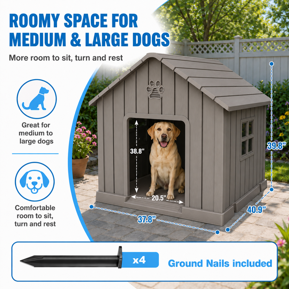 MINDYES Large Outdoor Dog House, 41