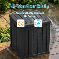 MINDYES 60 Gallon Deck Box, Large Outdoor Storage for Patio Cushions, Pool Floats & Garden Tools for Backyard & Deck, Black