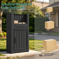 MINDYES Package Delivery Box for Porch with Lockable Secure Storage Compartment, Outdoor Storage Box for Patio Front Entryway, Black